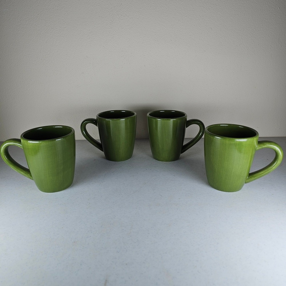 4 Tabletops Gallery Corsica Home Hand Painted Ceramic Mug Green
